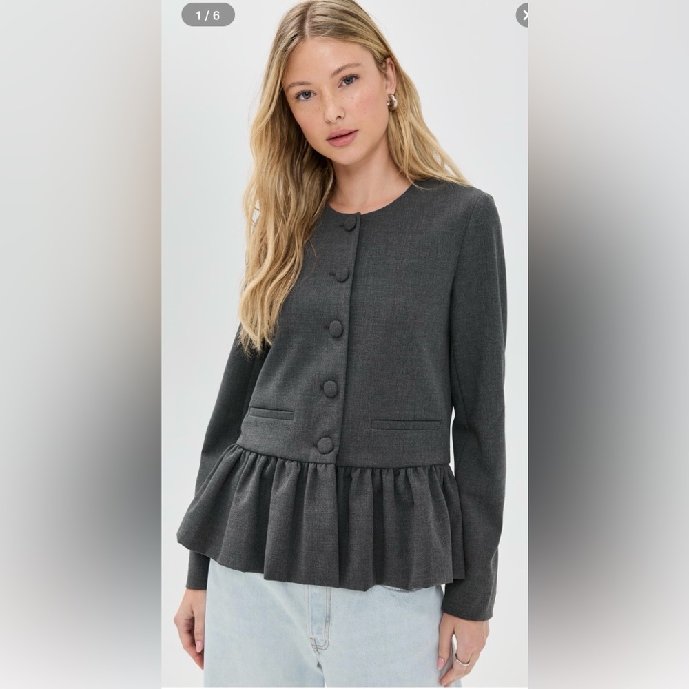 Wayf Charcoal Peplum Blazer